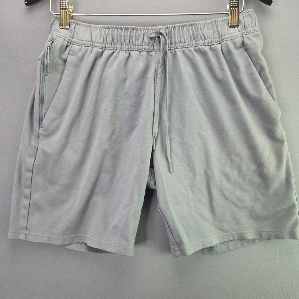 Member's Mark Luxe Shorts Mens M Grey Athletic Gym Performance Stretch Zip Pkt
